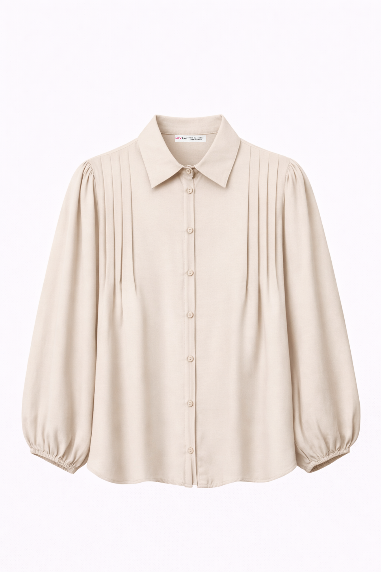 MIXRAY Textured Ribbed Long Sleeve Button-Up Shirt 1