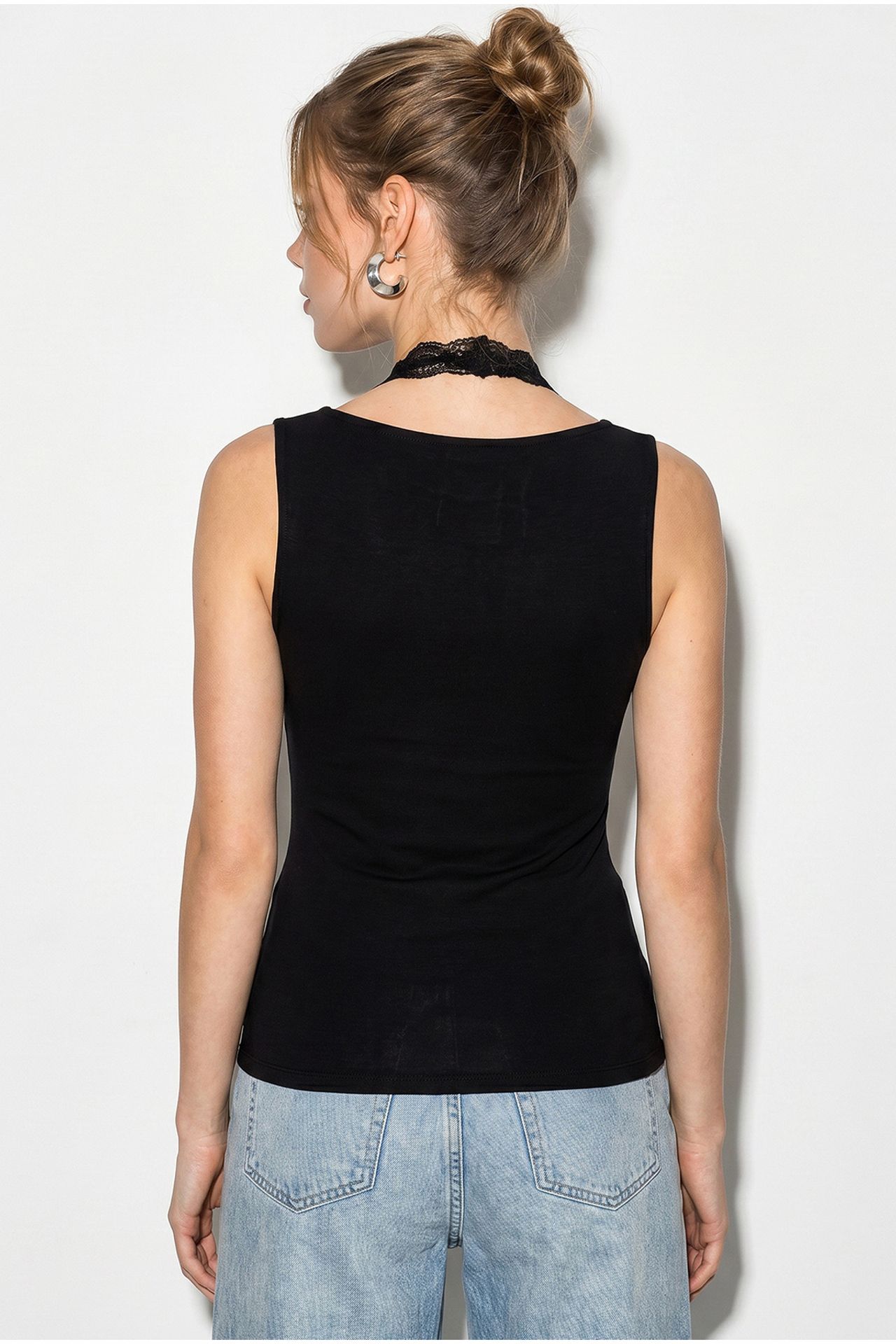 LUCCI Fitted Viscose Blend Square-neck Cami 6