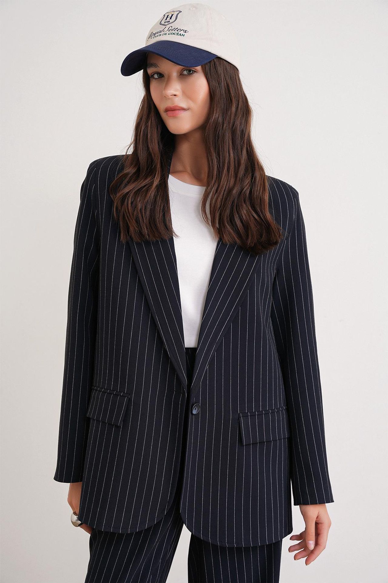 MIXRAY Striped Oversize Blazer 4
