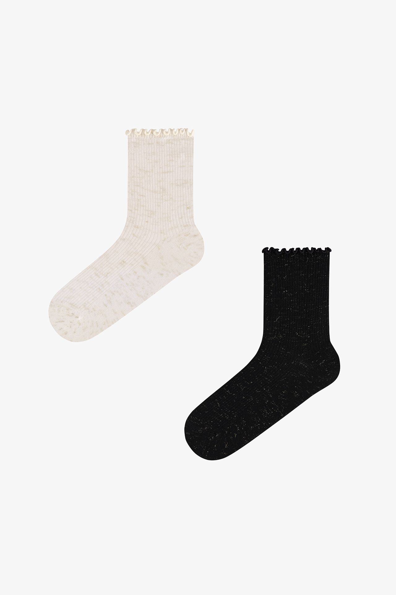 PENTI Sparkly Ruffled Pair Of Ankle Socks 1