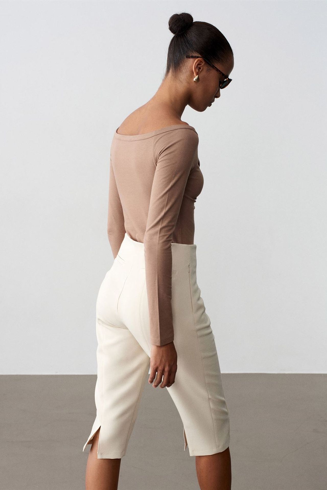 DILVIN Kayık Yaka Slim Fit Body Bluz 2