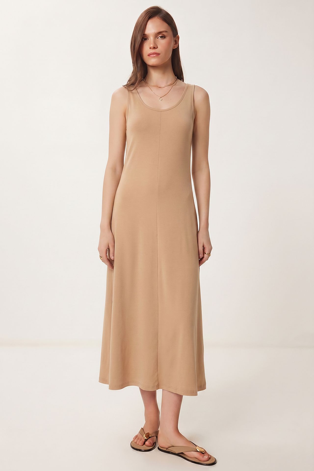 ISTANBUL U Collar Midi Dress 1