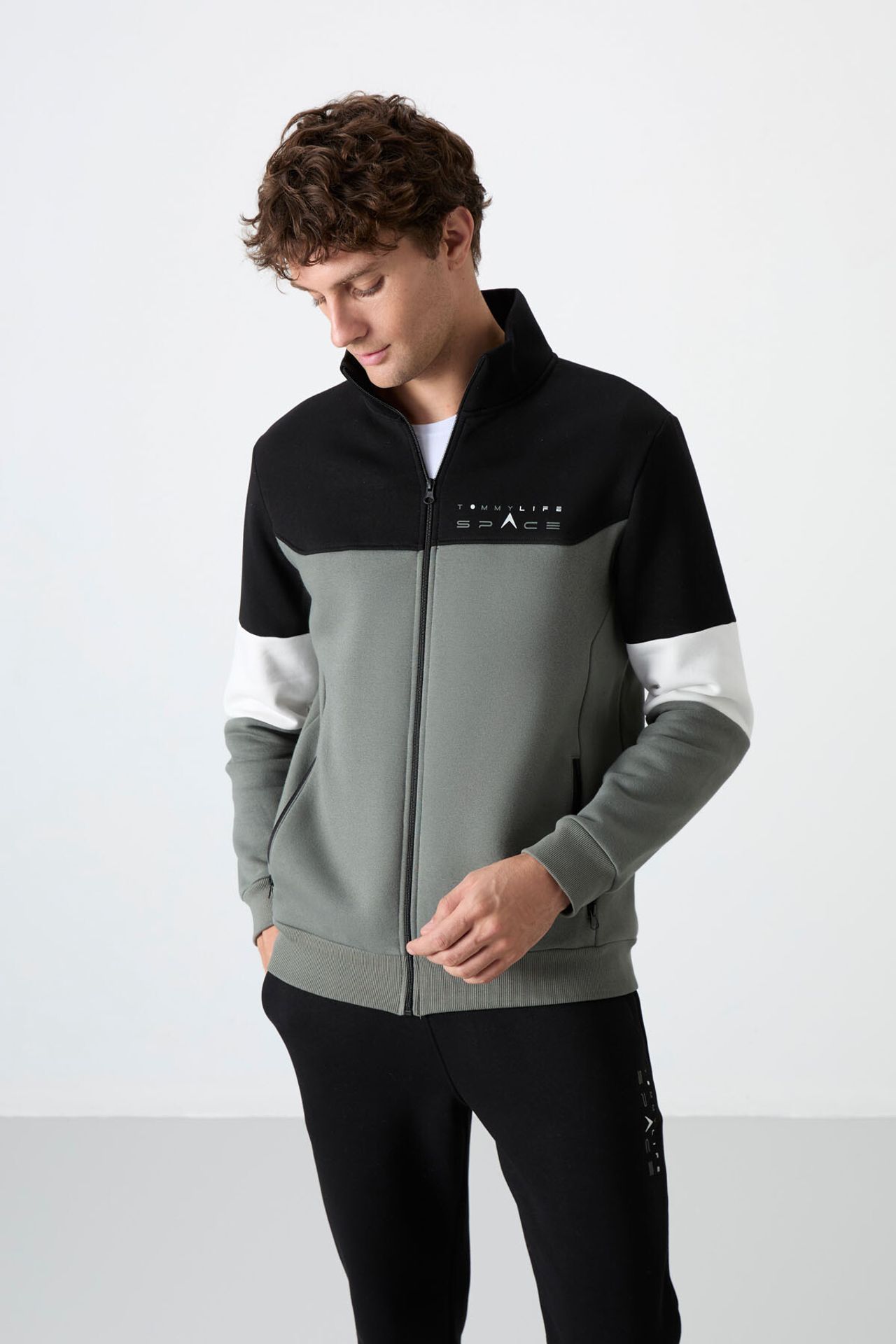 TOMMY Men's Color-Blocked Zip Sweatshirt And Pants Set 6