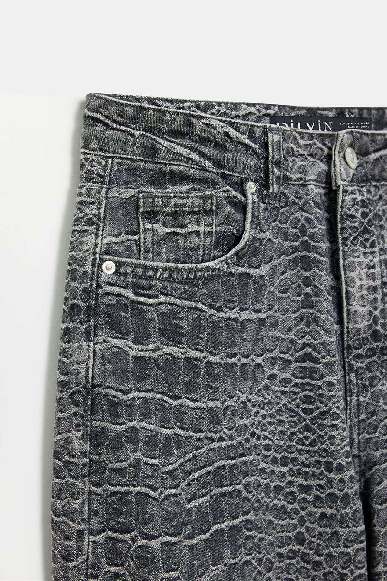 DILVIN Yüksek Bel Düz Paça Dokulu Jean 7