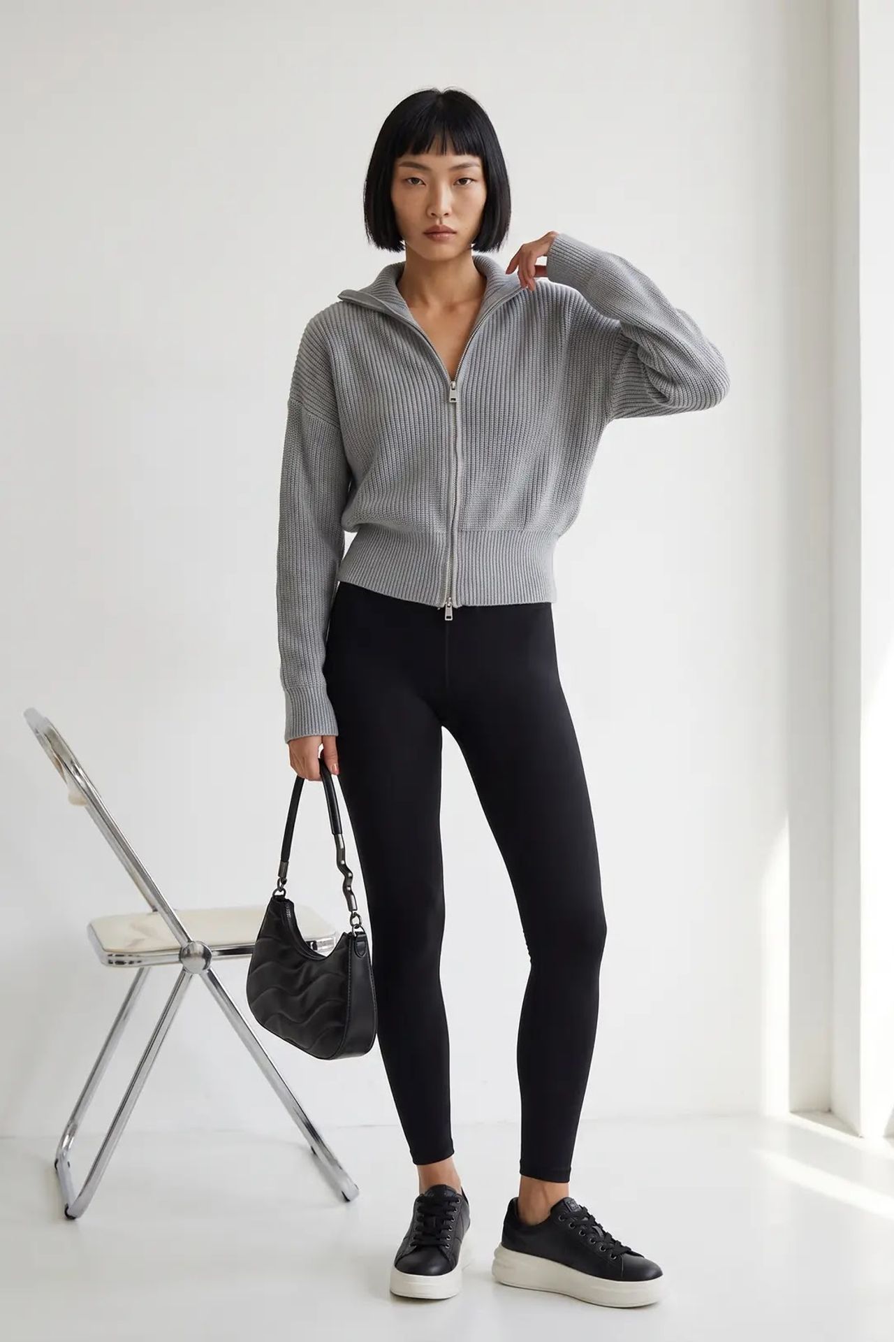 MY FASHION Açık Ön Basit Örgü Hırka 4