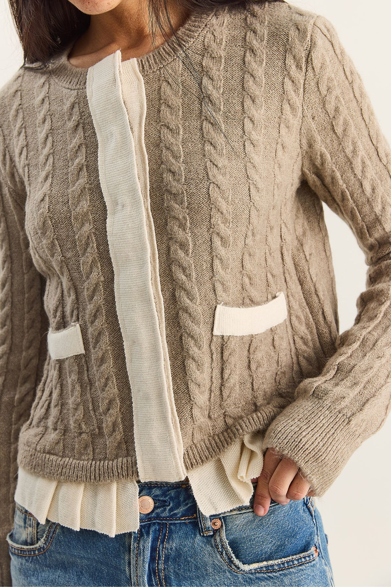 LUCCI Hair Beard Patterned Knit Cardigan 6