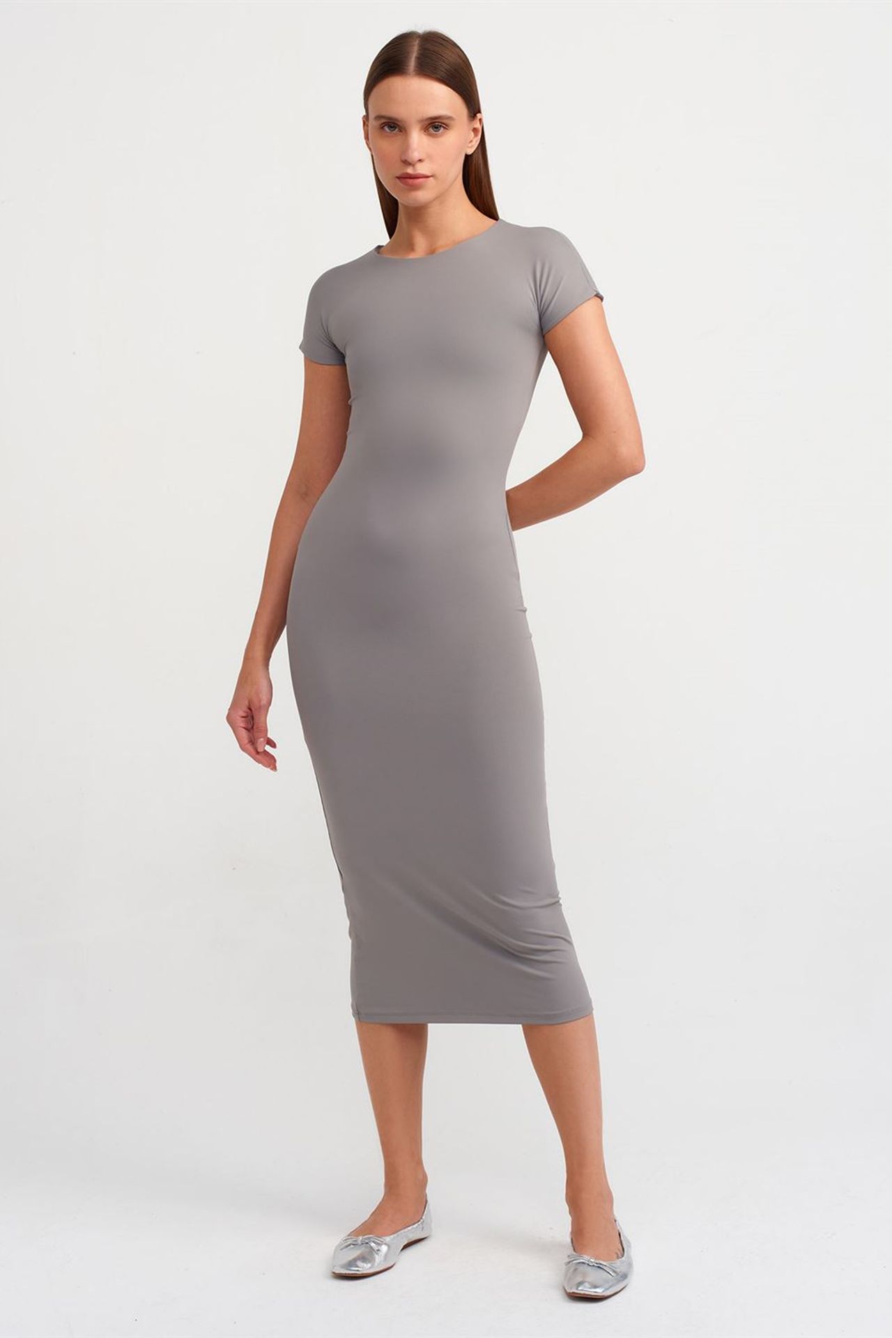 DILVIN Kadın Bodycon Midi Elbise 1