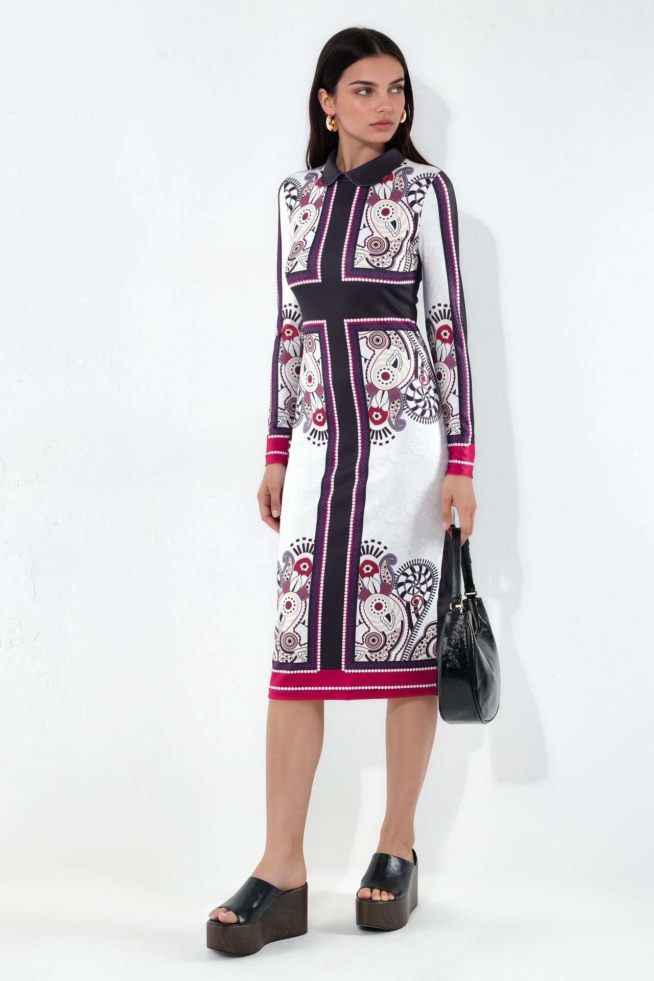 MSN Printed Bodycon Midi Dress 3