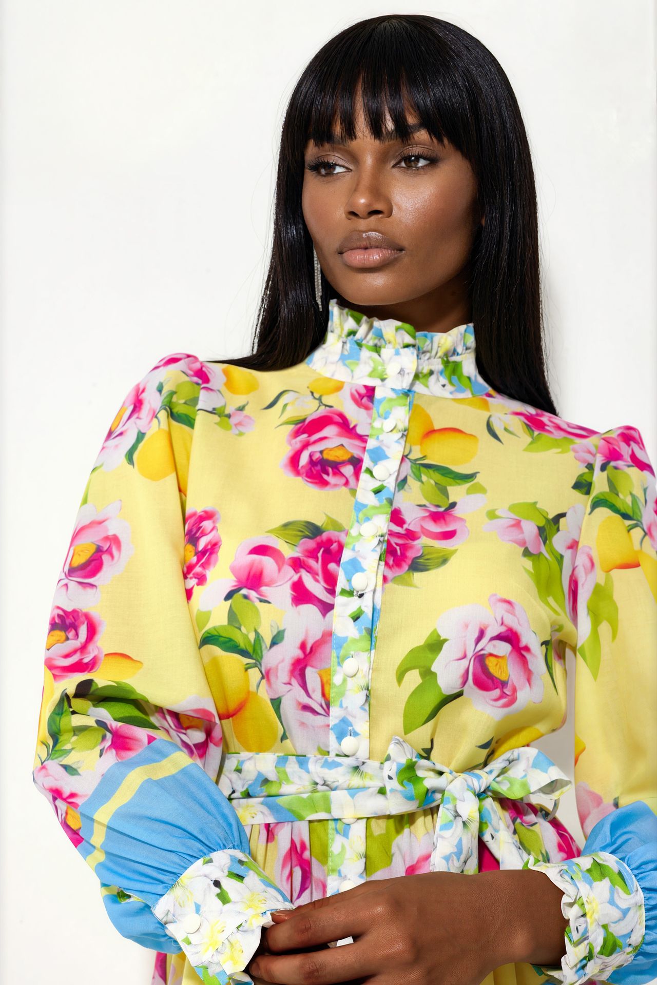 MSN Floral Belted Maxi Dress 4