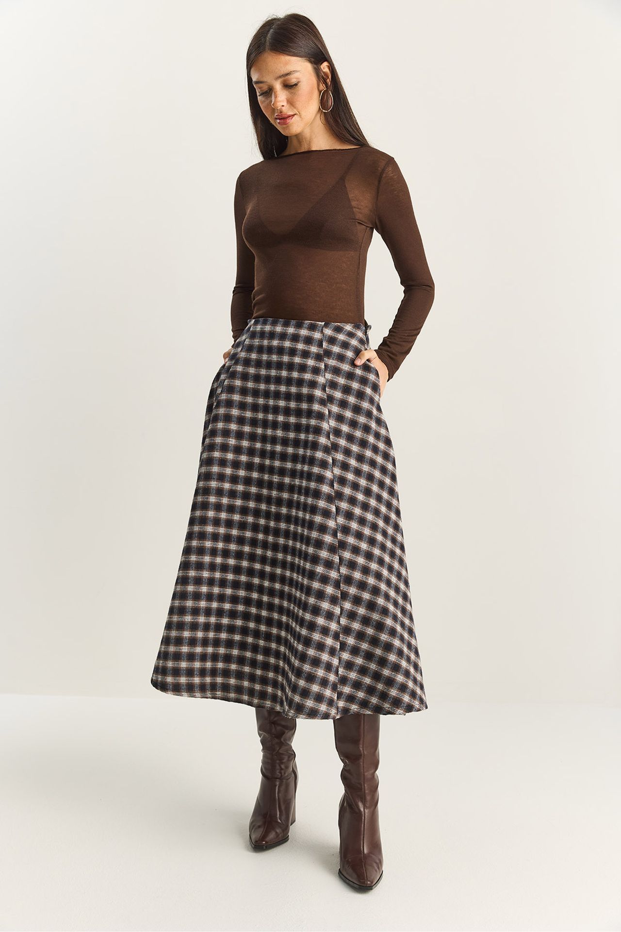 LUCCI High Waist Midi Skirt 3