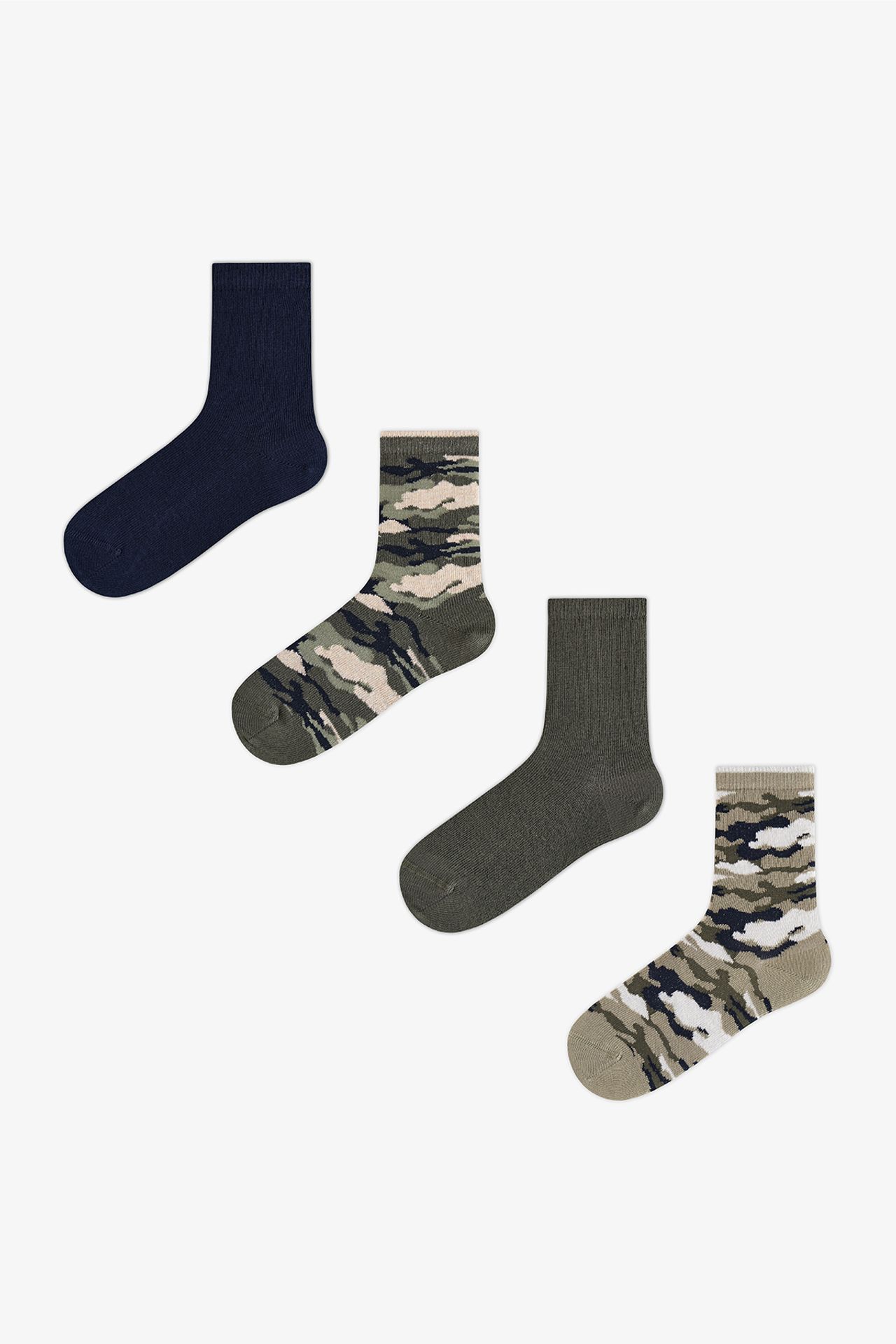 PENTI Boys' Camo Camouflage Patterned Double Crew Socks 1