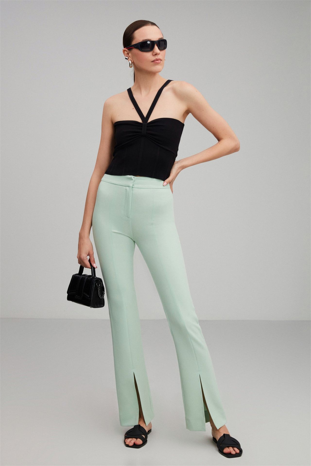 GRIMELANGE High Waist Slim Fit Trousers 1