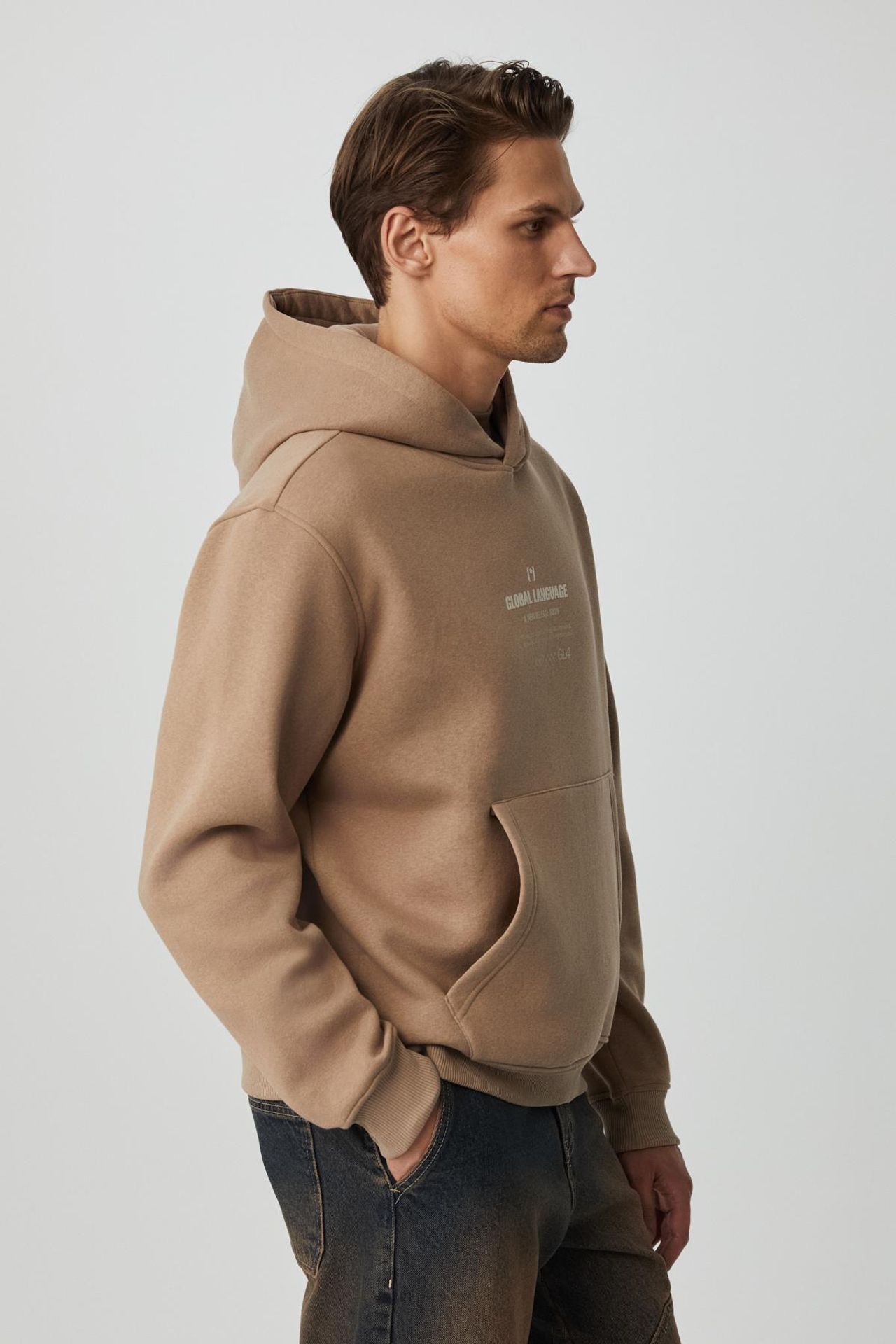 GRIMELANGE Baskılı Kapüşonlu Cepli Sweatshirt 5