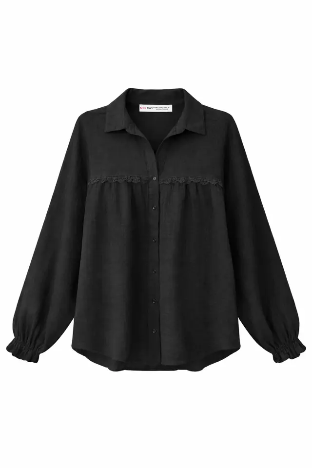 Mixray Textured Cotton Button-Up Shirt