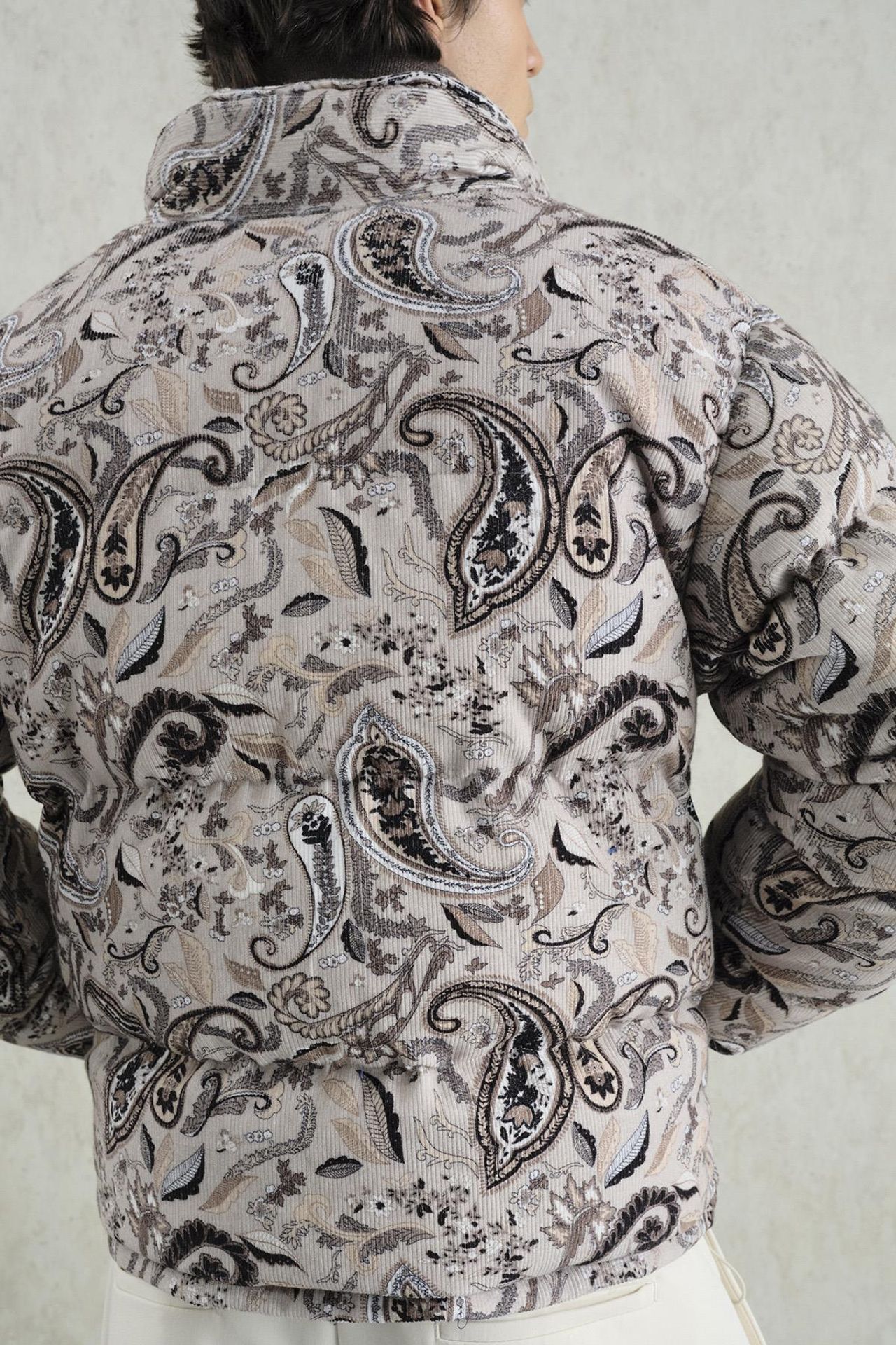 GIESTO Patterned Bomber Puffer Jacket with Zipper Collar 3