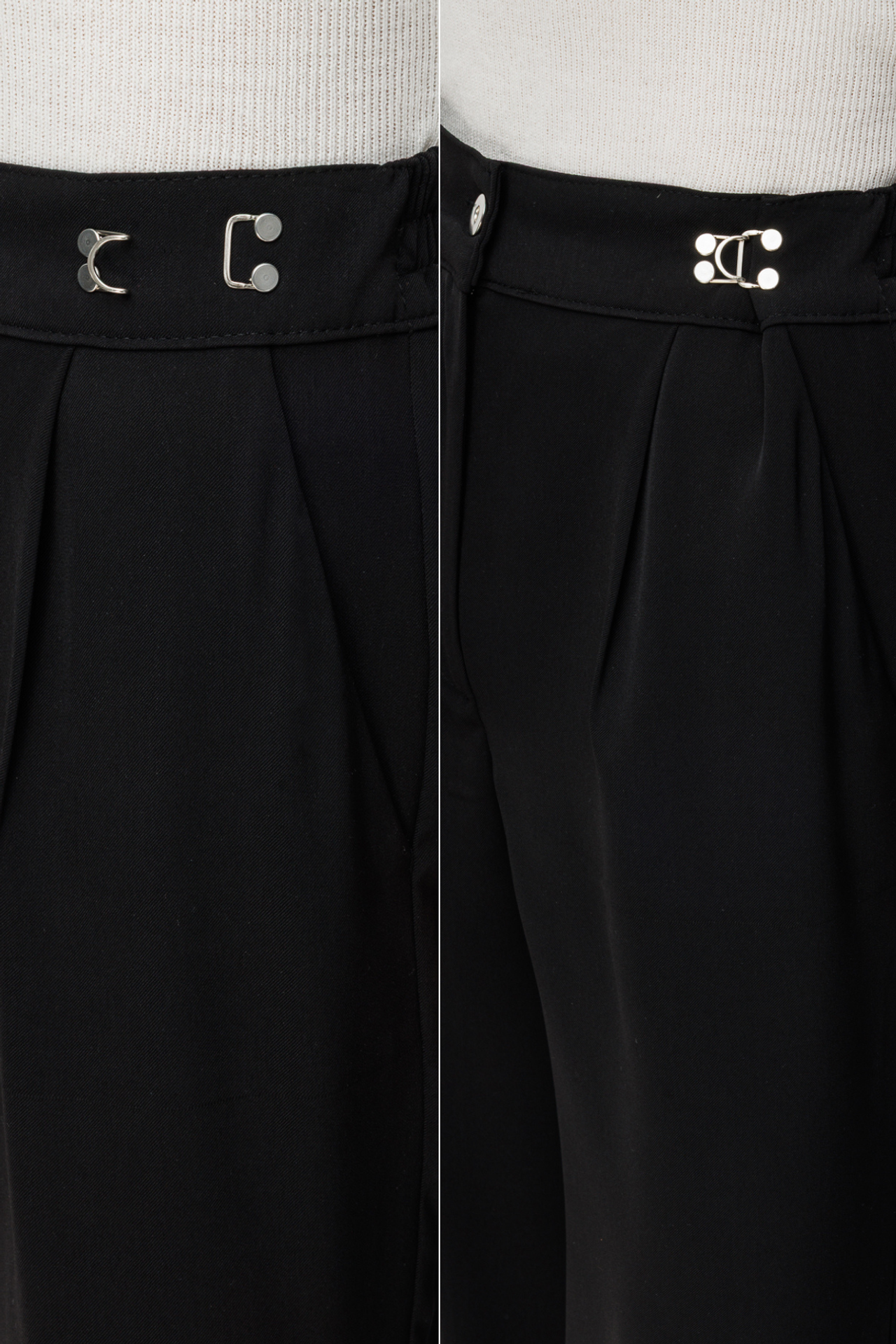 MIXRAY High Waist Wide Leg Pants with Accessory Detail 5