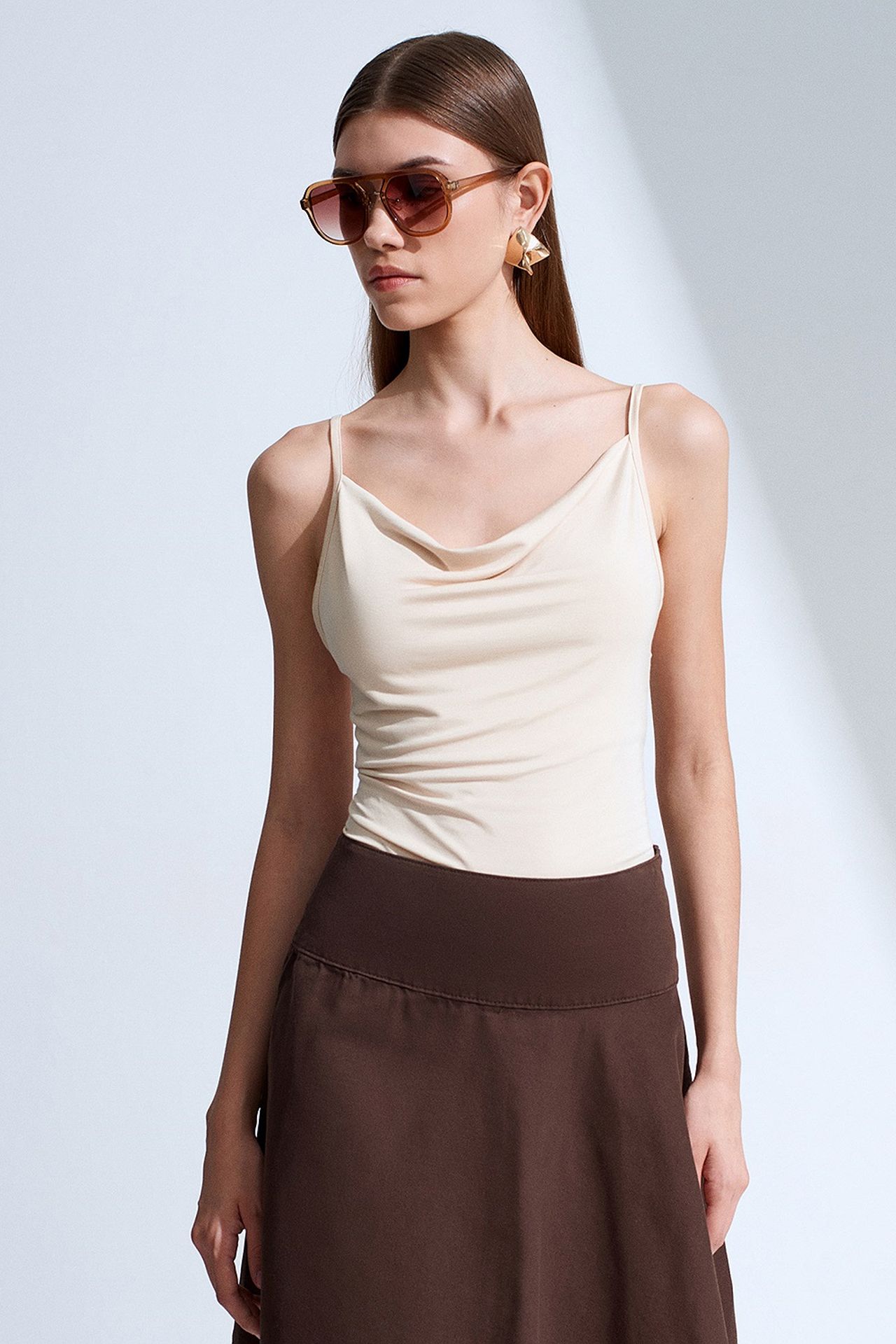 DILVIN High-Waist Cotton Poplin A-Line Mini Skirt 4