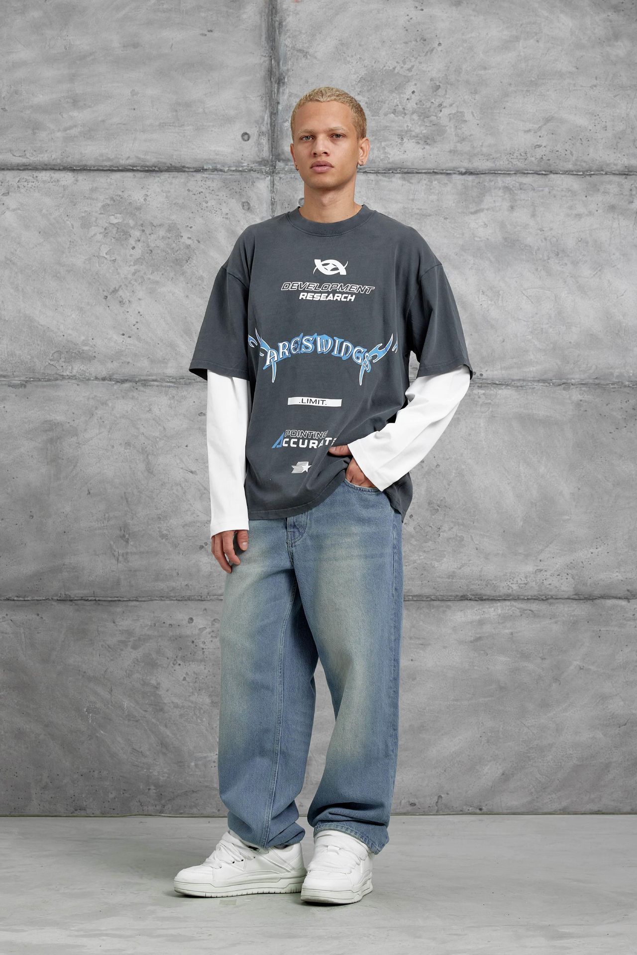 NOMARC Baskılı Bol Bisiklet Yaka Sweatshirt 2