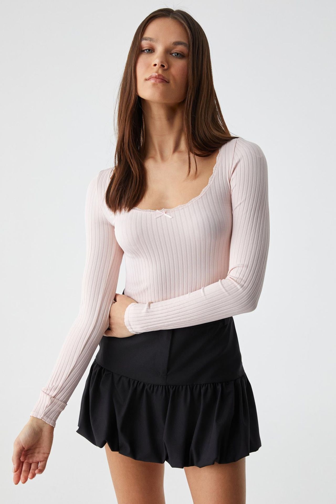 GRIMELANGE High Waist Flouncy Mini Skirt 4