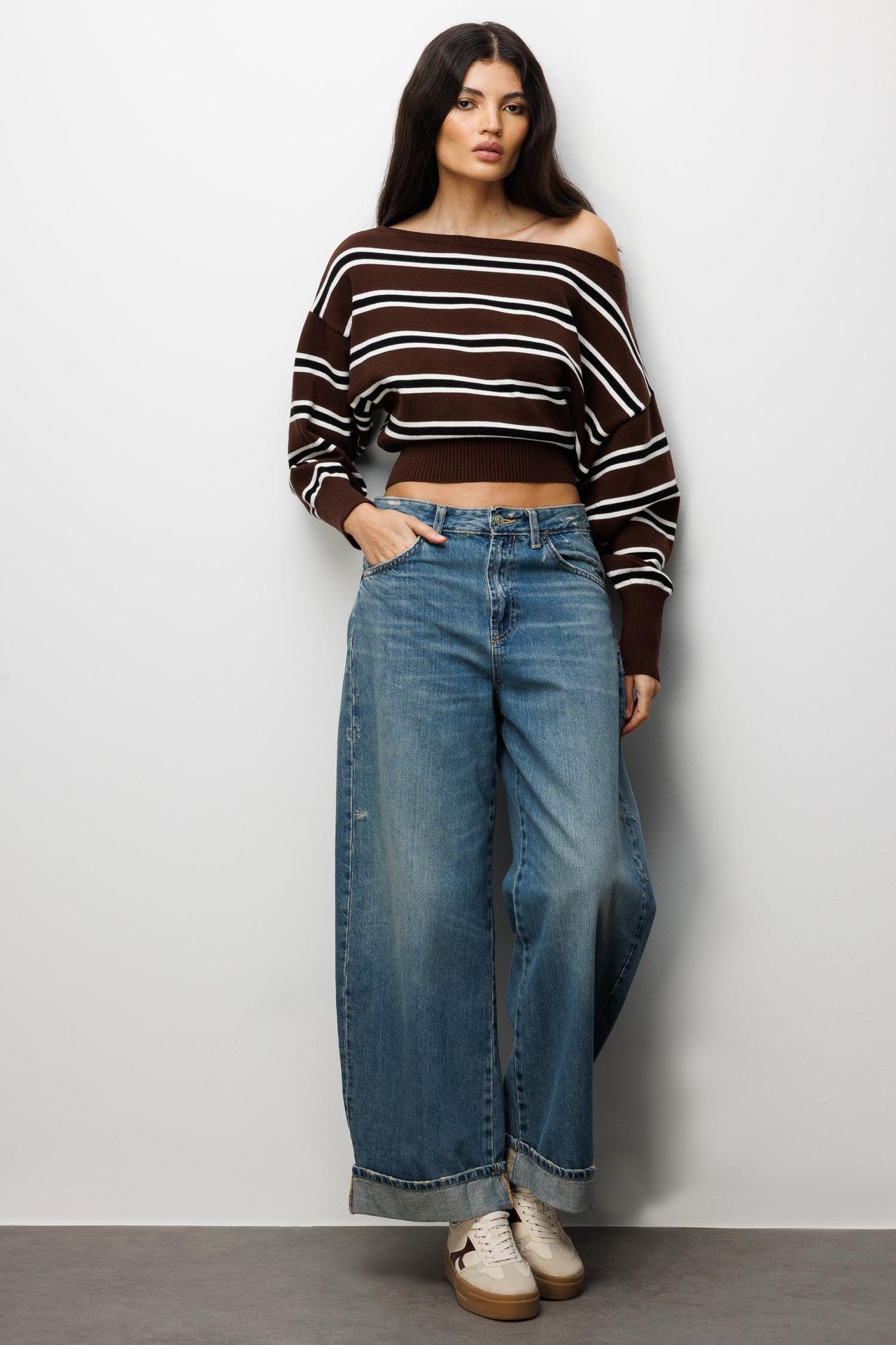 Mixray Ribbed Boat Neck Sweater 2