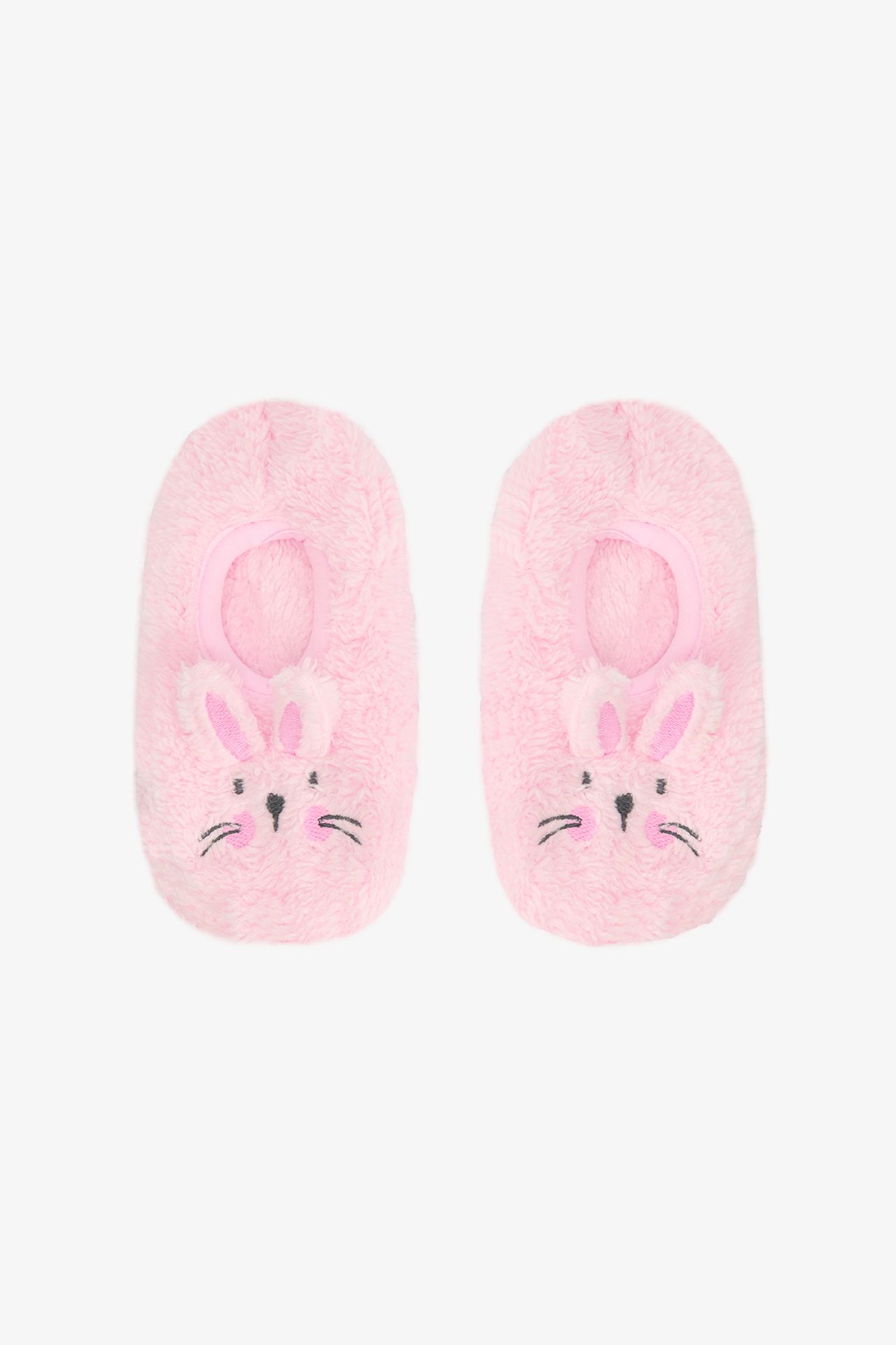 PENTI Girls' Rabbit Embroidered Accessorized Non-Slip Sole Home Slippers 1