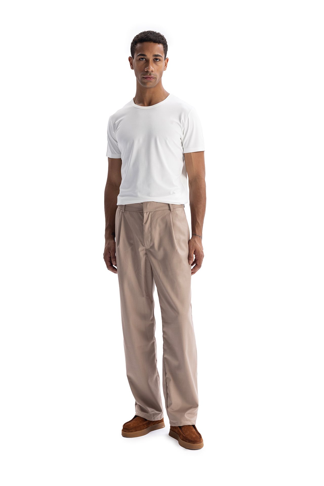 GIESTO Pleated Straight Leg Pants 1