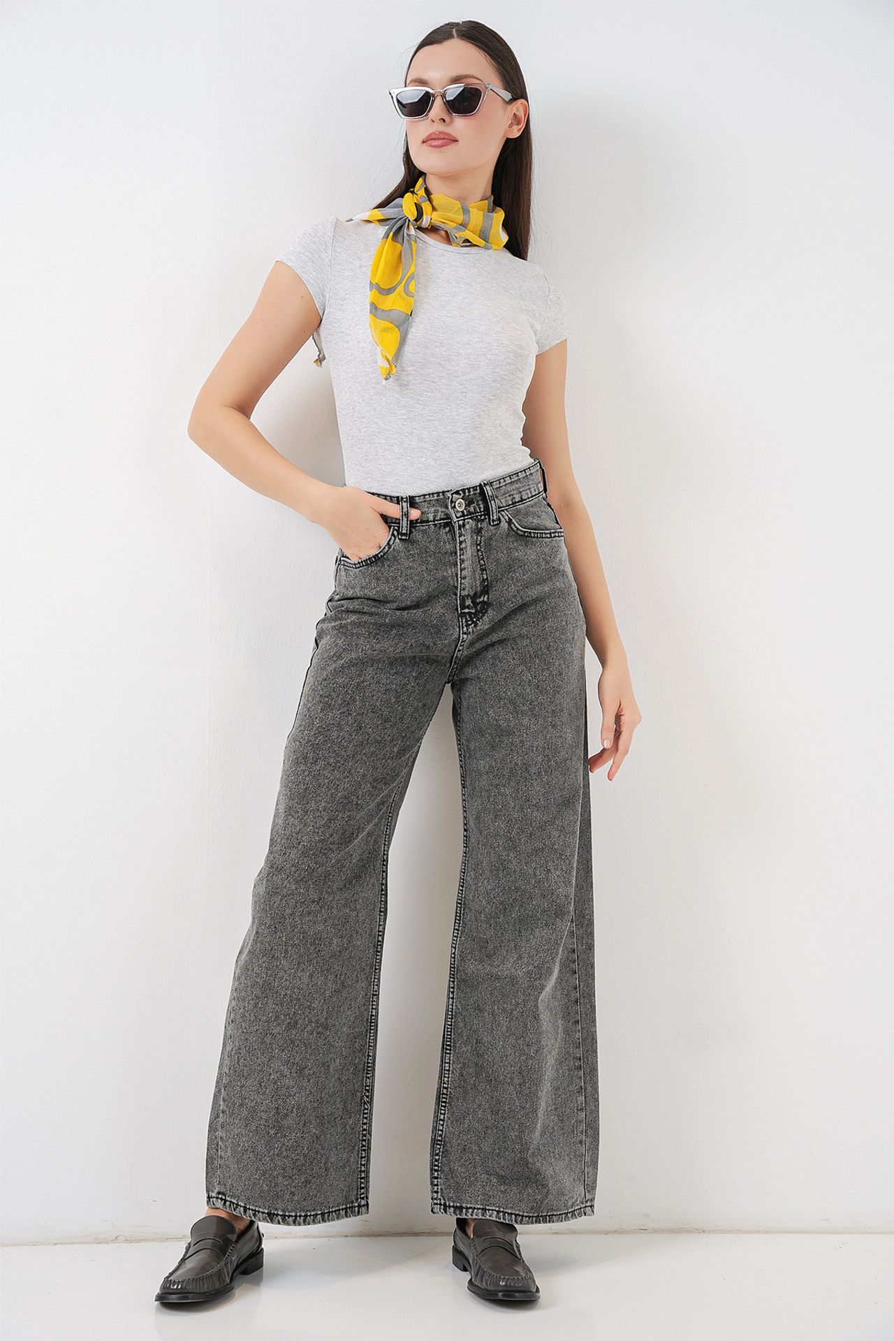 BDART High Waist Loose Fit Wide Leg Denim Jeans 1