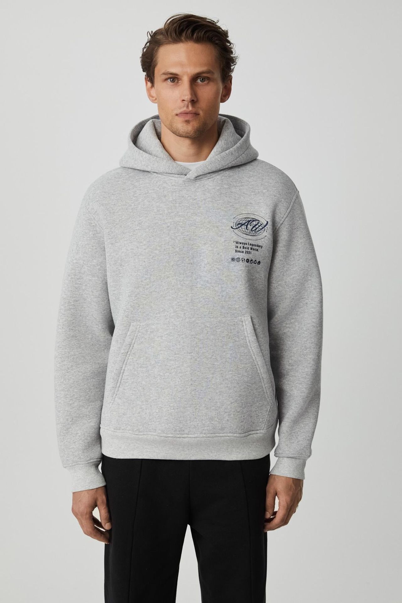 GRIMELANGE Baskılı Kapüşonlu Cepli Sweatshirt 2