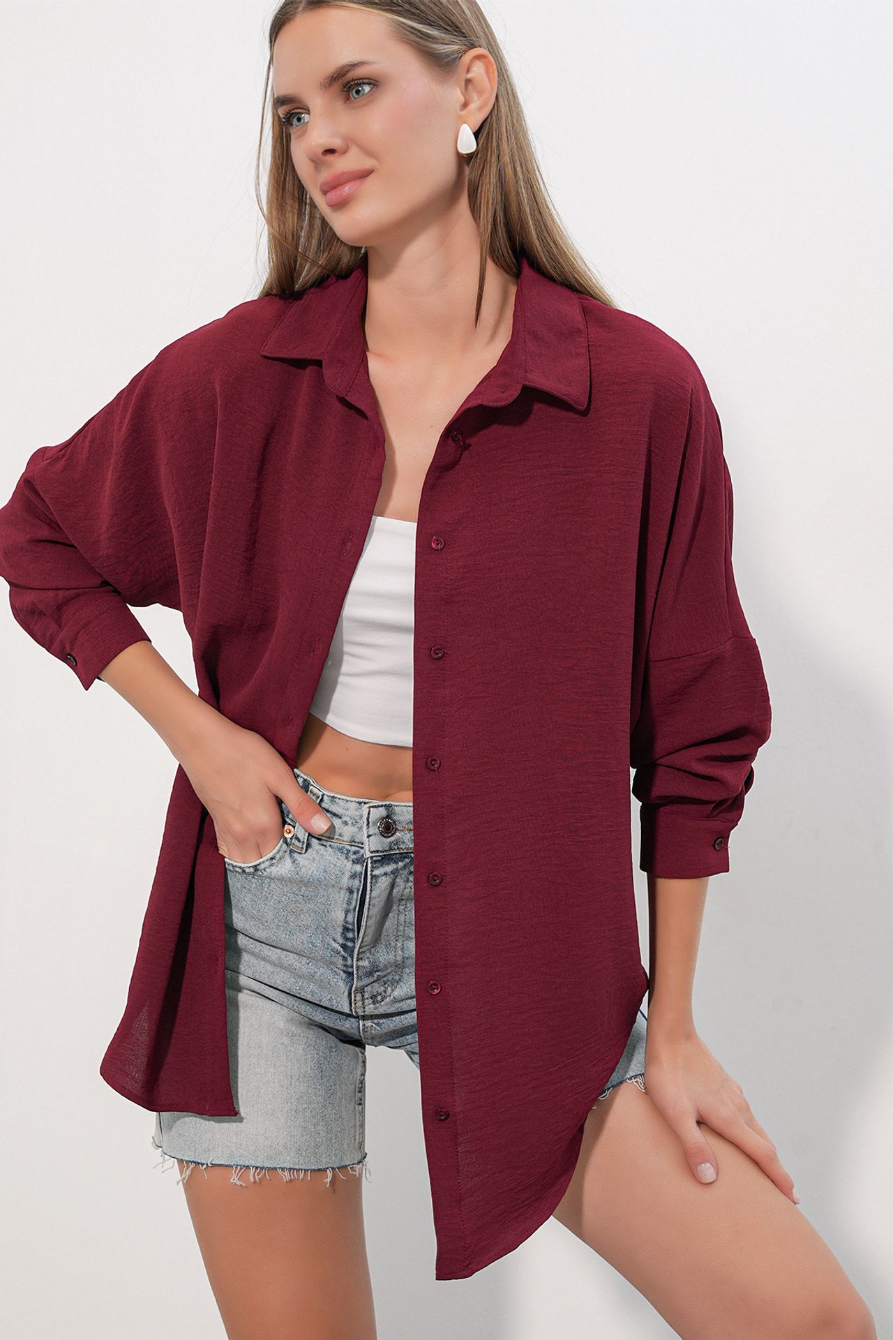 BDART Kadın Oversize Uzun Gömlek 5