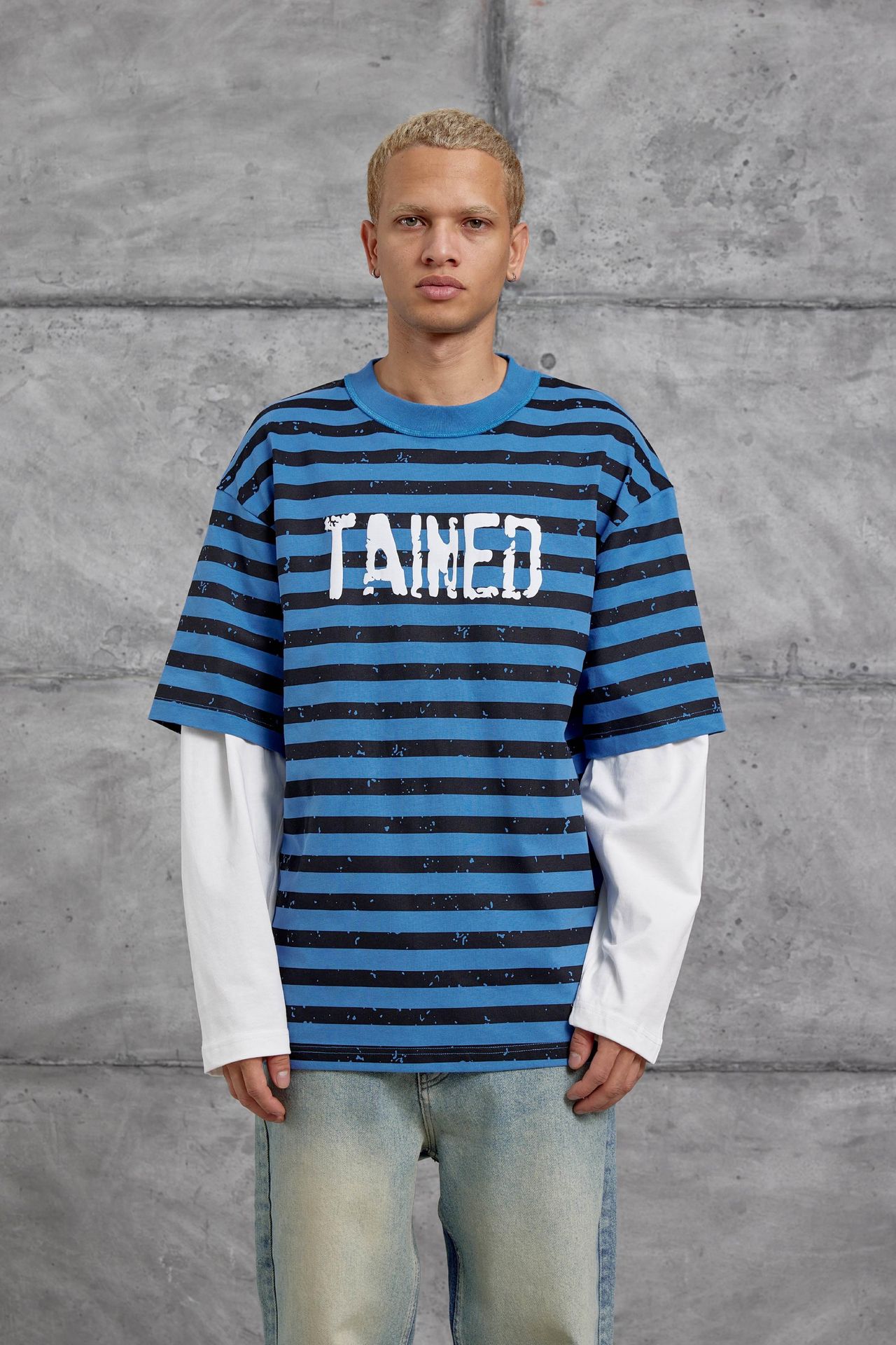 NOMARC Bol Çizgili Bisiklet Yaka Sweatshirt 1