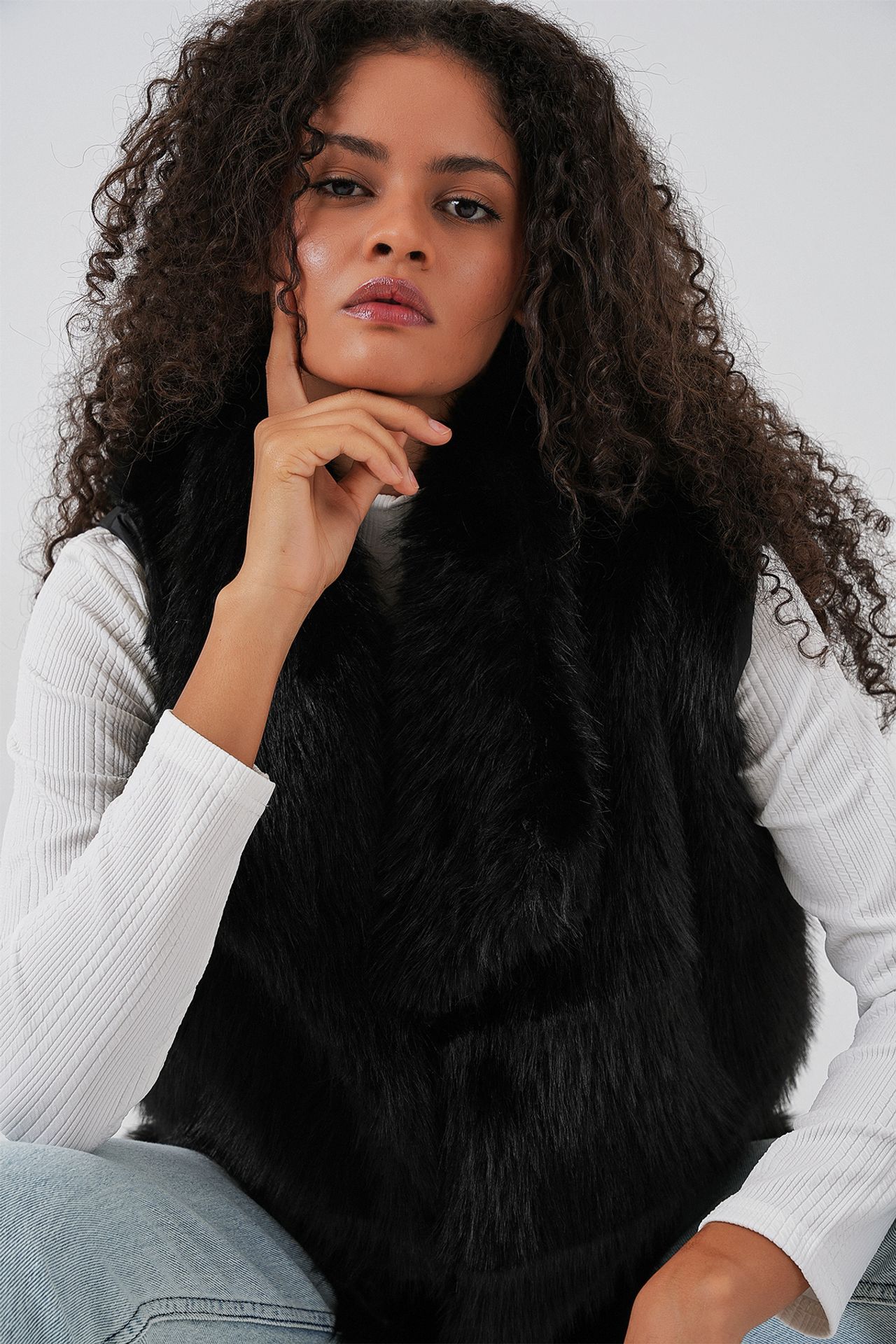 BDART Faux Fur Shawl Collar Vest 3