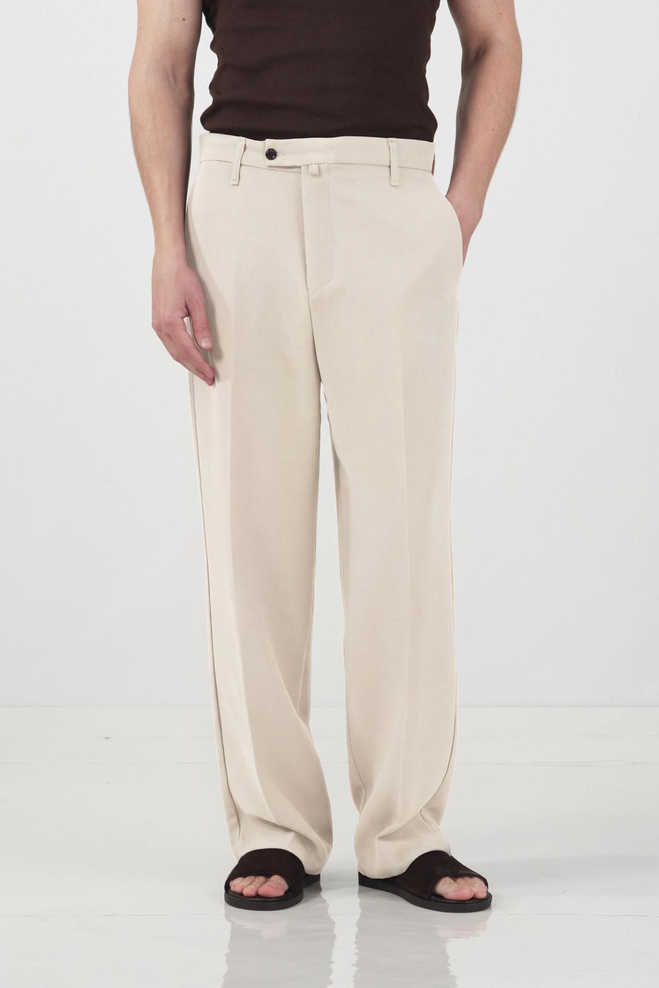 GIESTO Mid Waist Straight Leg Tailored Trousers 1