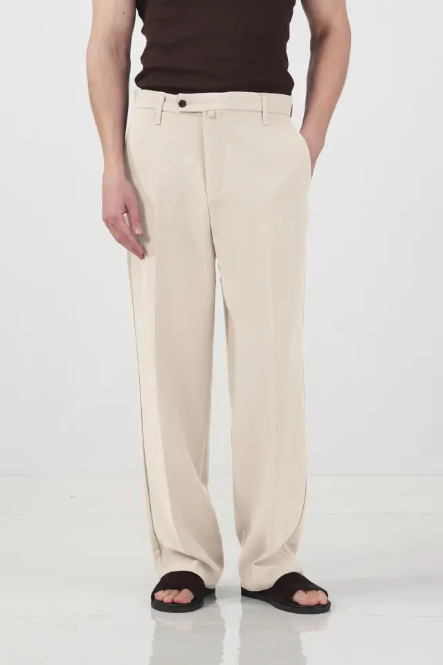 GIESTO Mid Waist Straight Leg Tailored Trousers