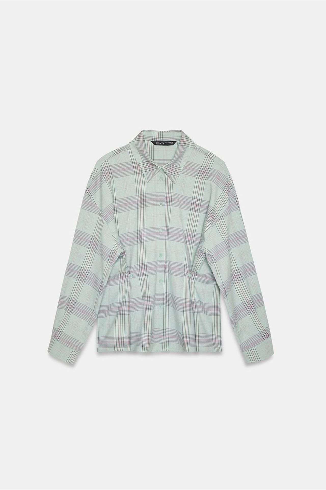 DILVIN Oversized Plaid Woven Shirt 7