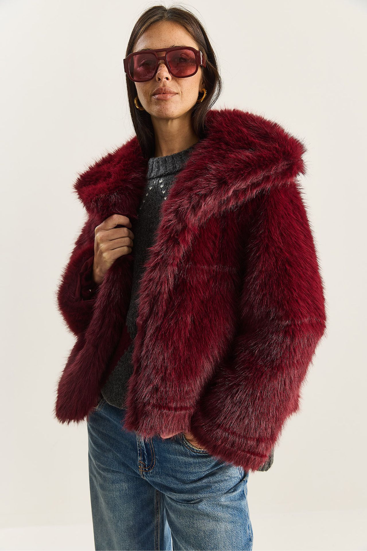 LUCCI Oversize Faux Fur Coat 3