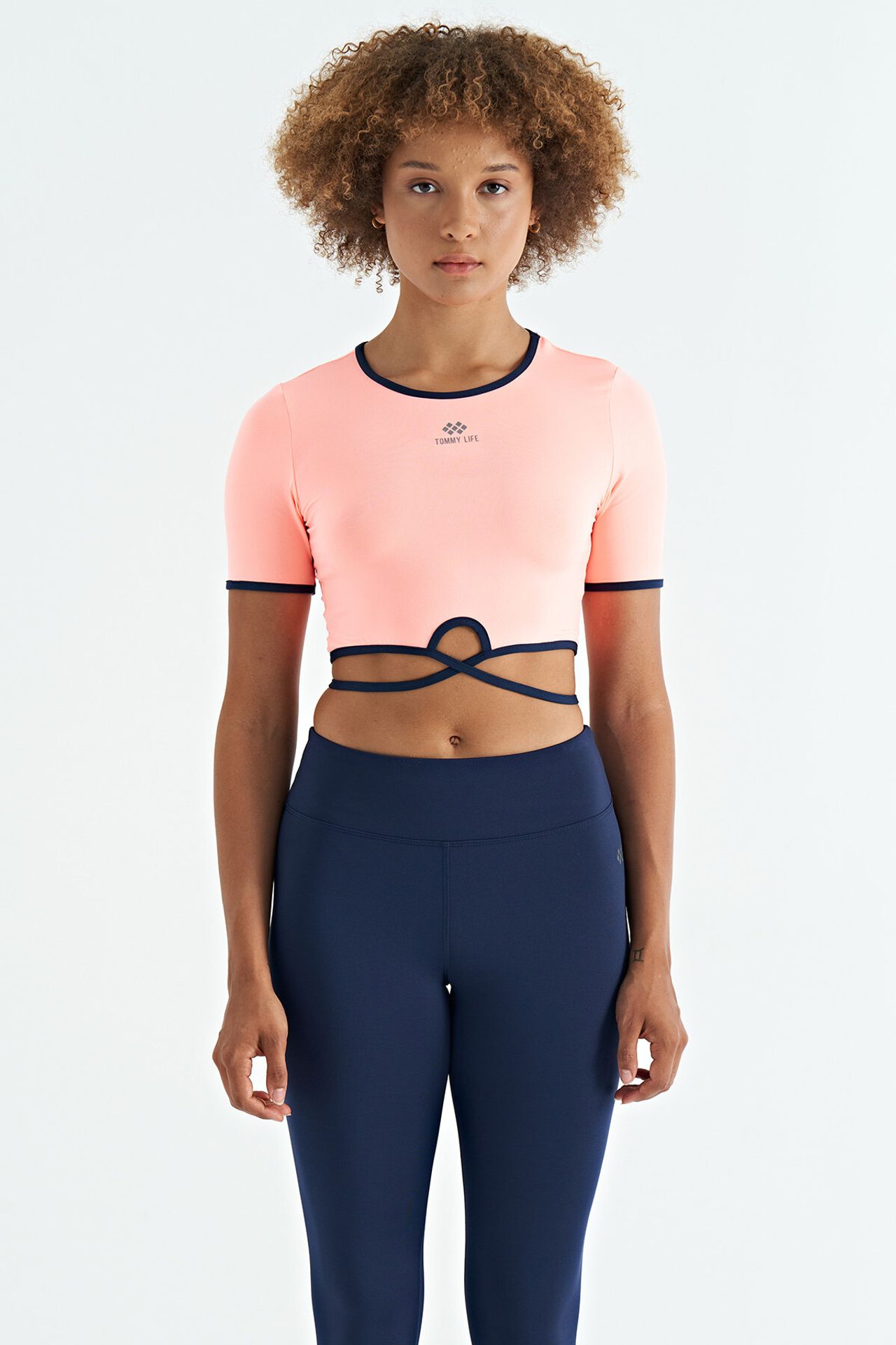 TOMMY Elastic Crop T-Shirt with Crew Neck 2