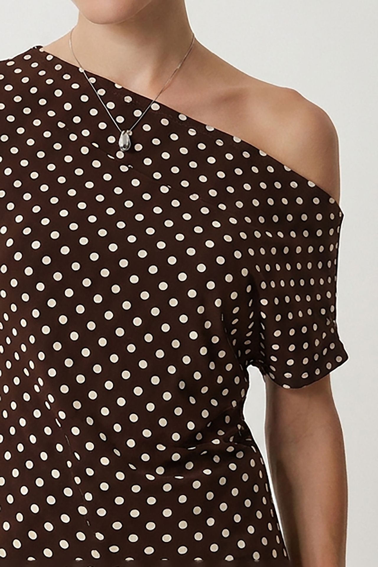 ISTANBUL Off-Shoulder Polka Dot Poplin Blouse 4