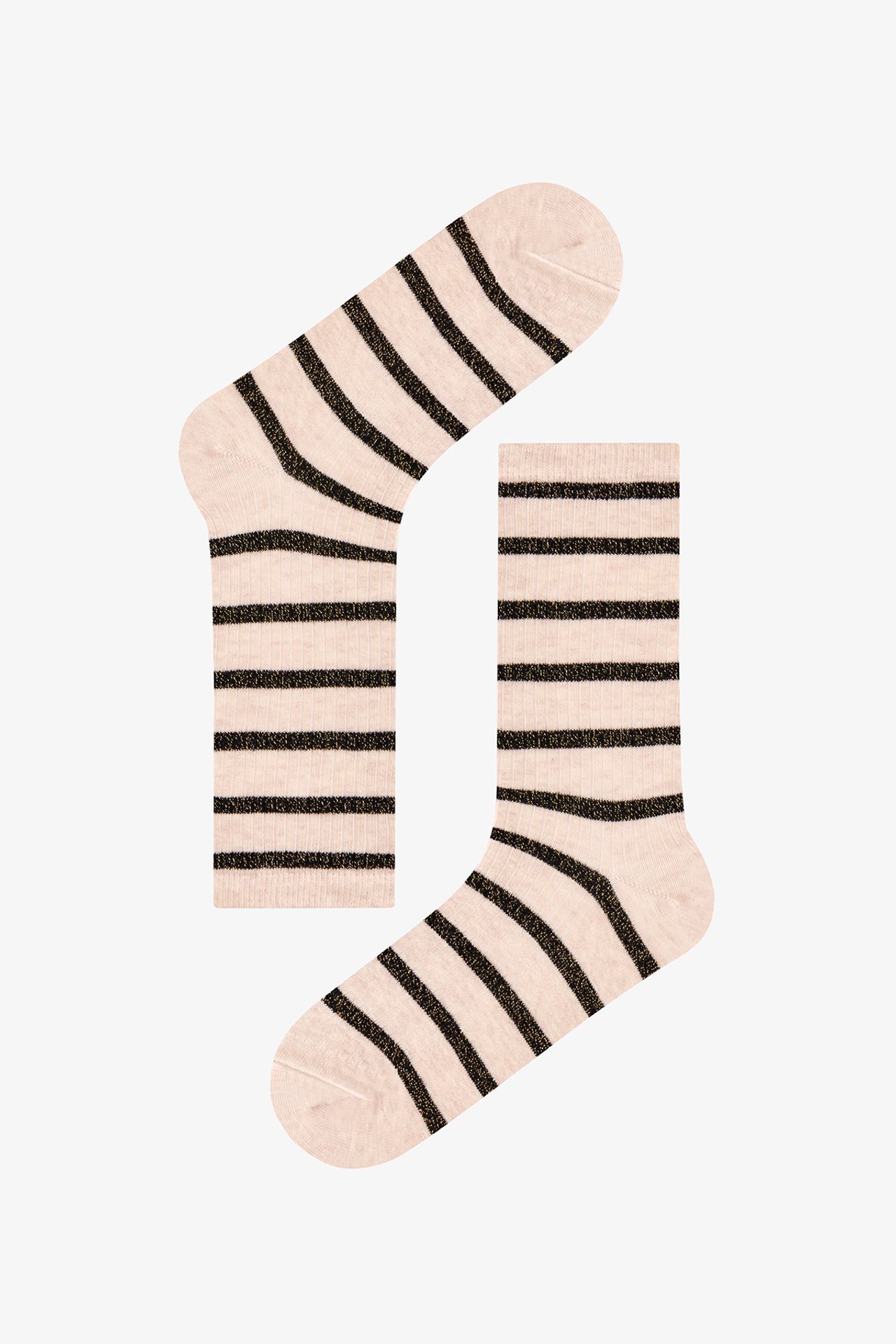 PENTI Striped Shiny Line Cotton Glitter Crew Socks Pair 2