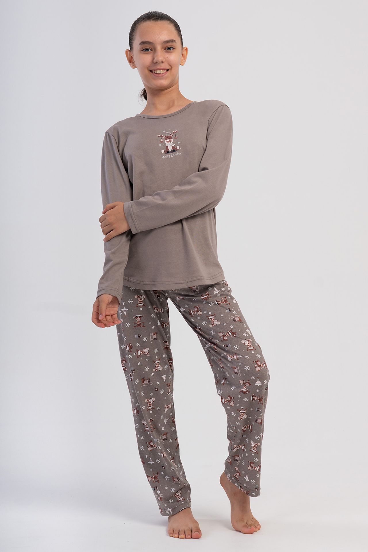 YAKE Rahat Kalıp İki Parçalı Pijama Takımı 1