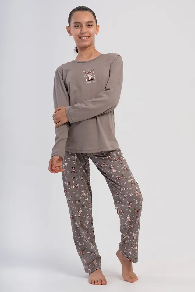 YAKE Rahat Kalıp İki Parçalı Pijama Takımı