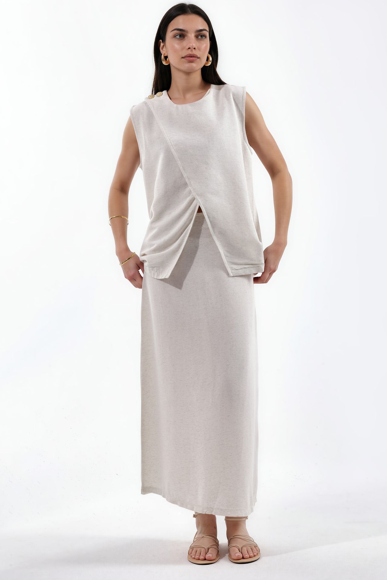 MSN Cotton Viscose Linen Two-Piece Coord 1
