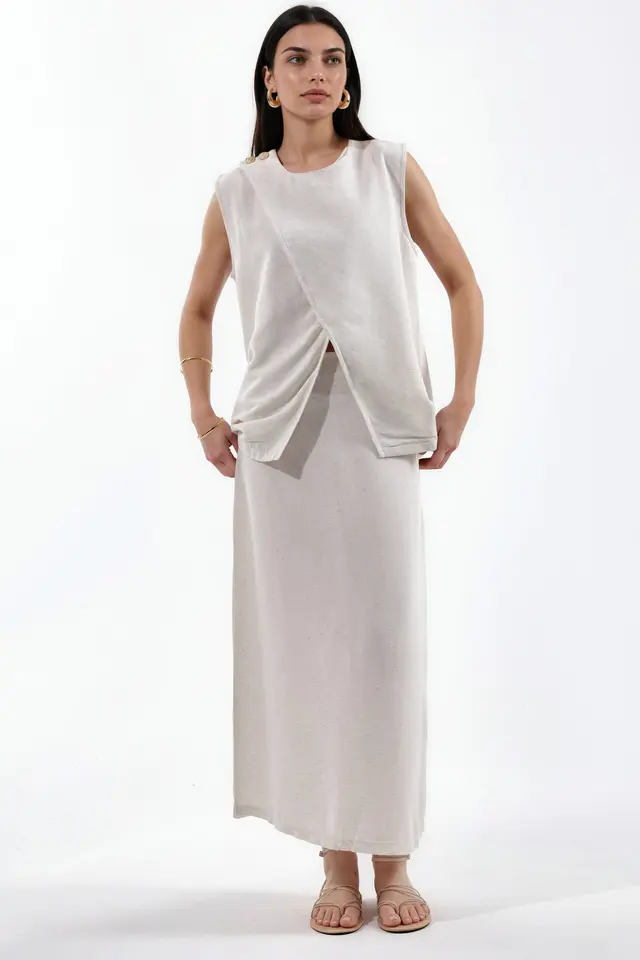 MSN Cotton Viscose Linen Two-Piece Coord