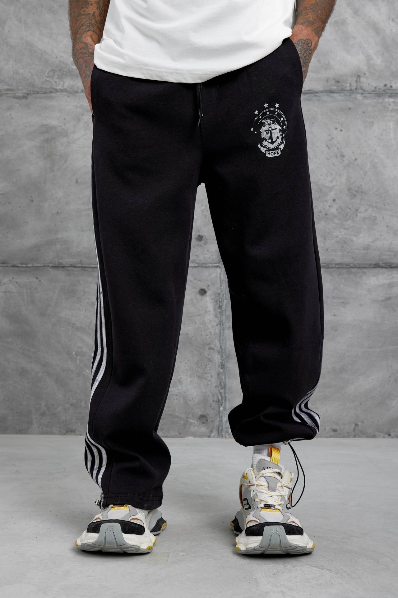 NOMARC Çizgili Bol Geniş Paça Jogger 2