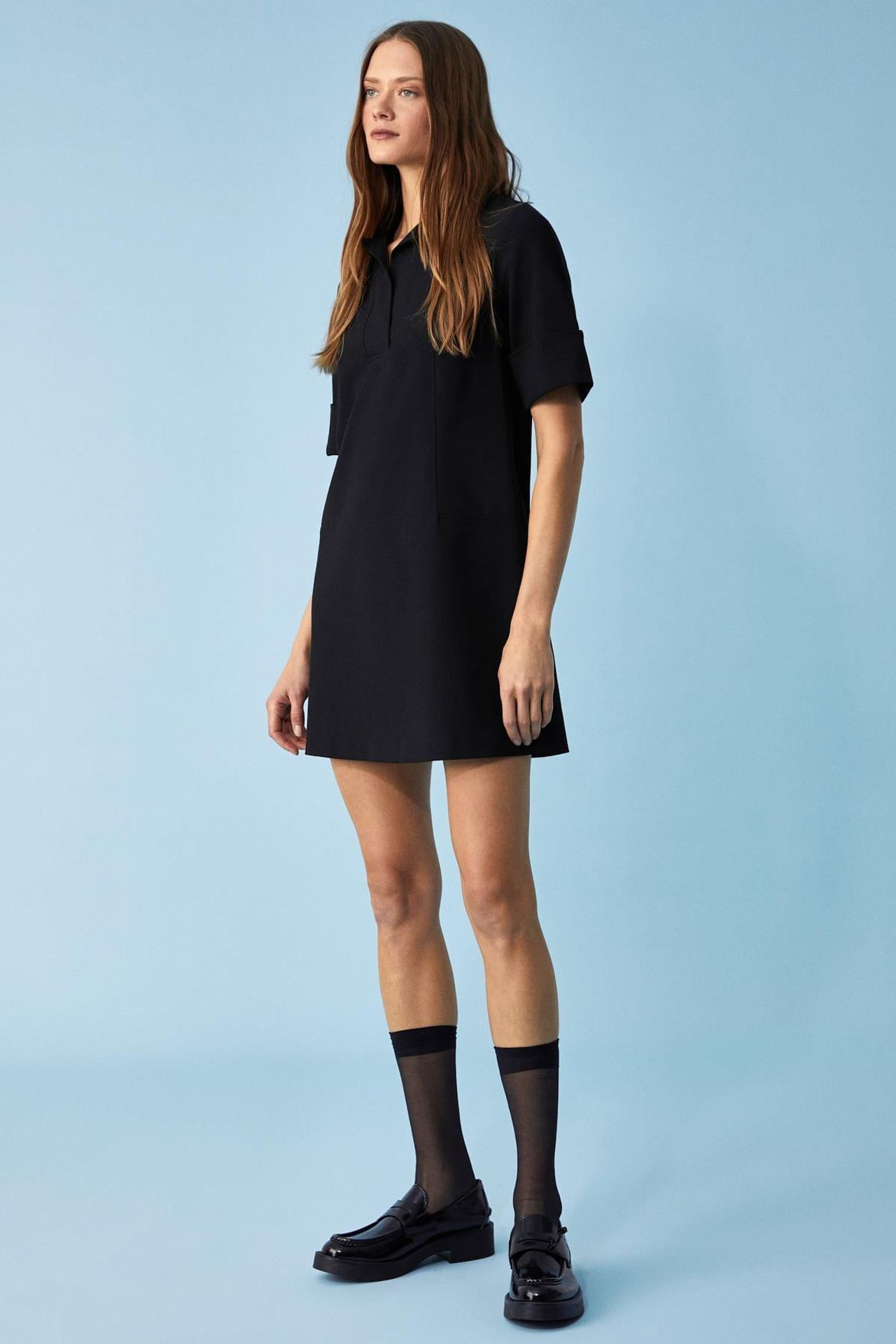 ETHIQUET Oversized Polo Collar Mini Dress 2