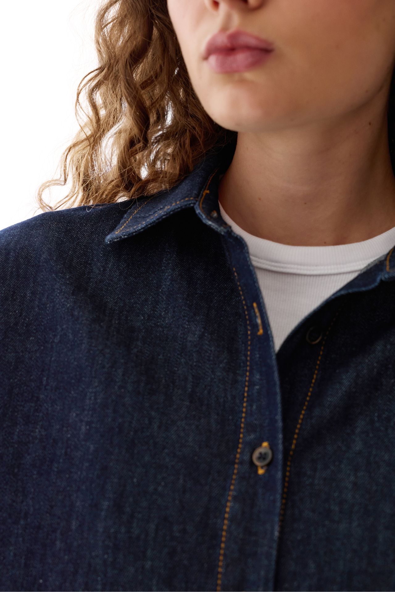 PENTI Denim Polo Collar Buttoned Long Sleeve Shirt 4