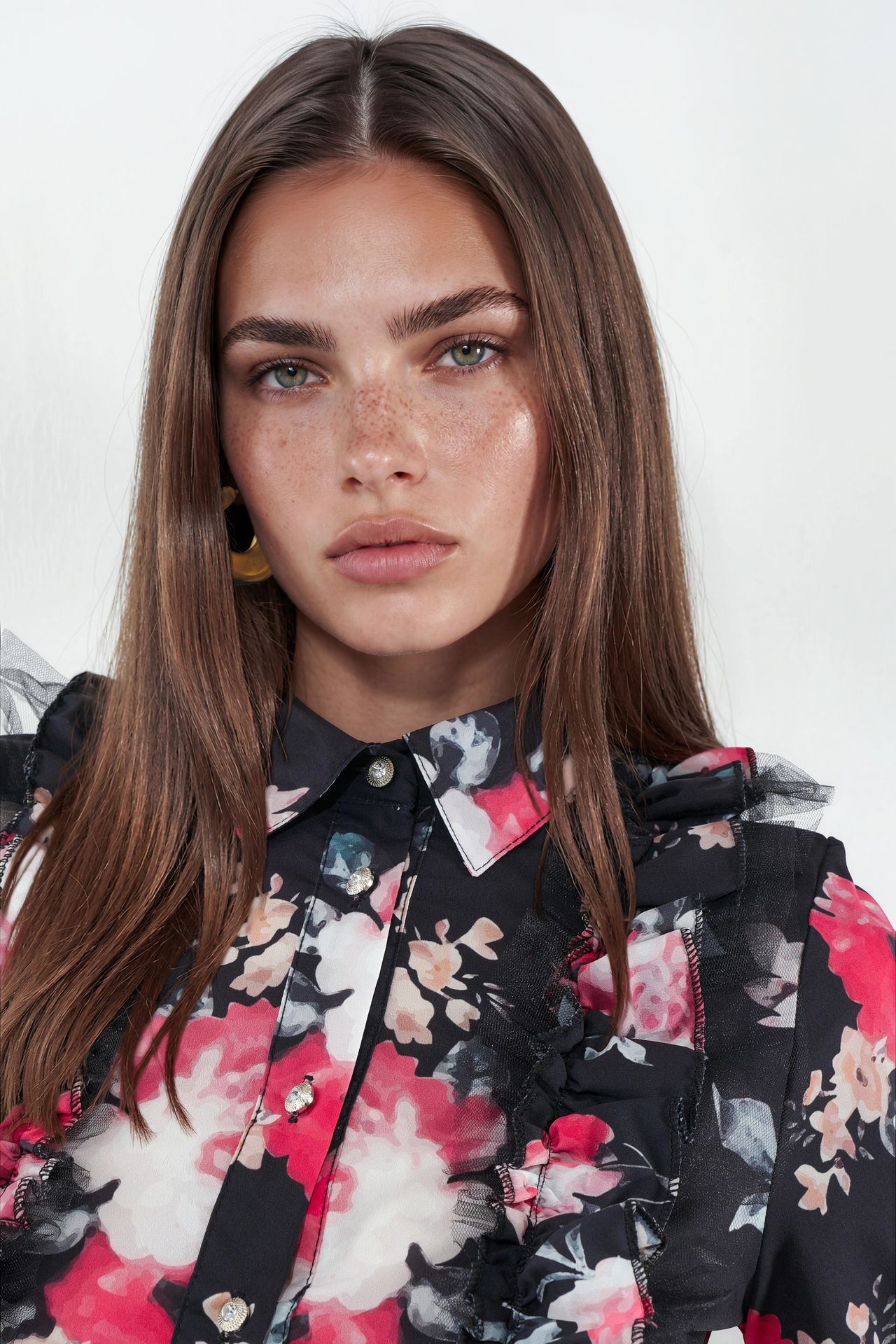 MSN Floral Poplin Shirt-collar Blouse 4