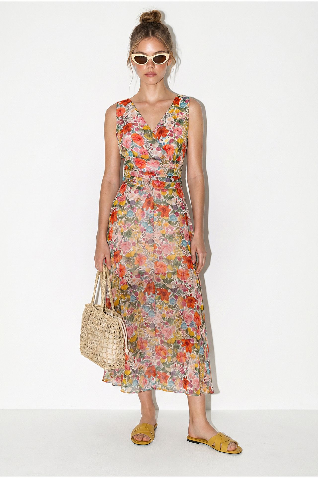 LUCCI Floral A-line Midi Dress 1