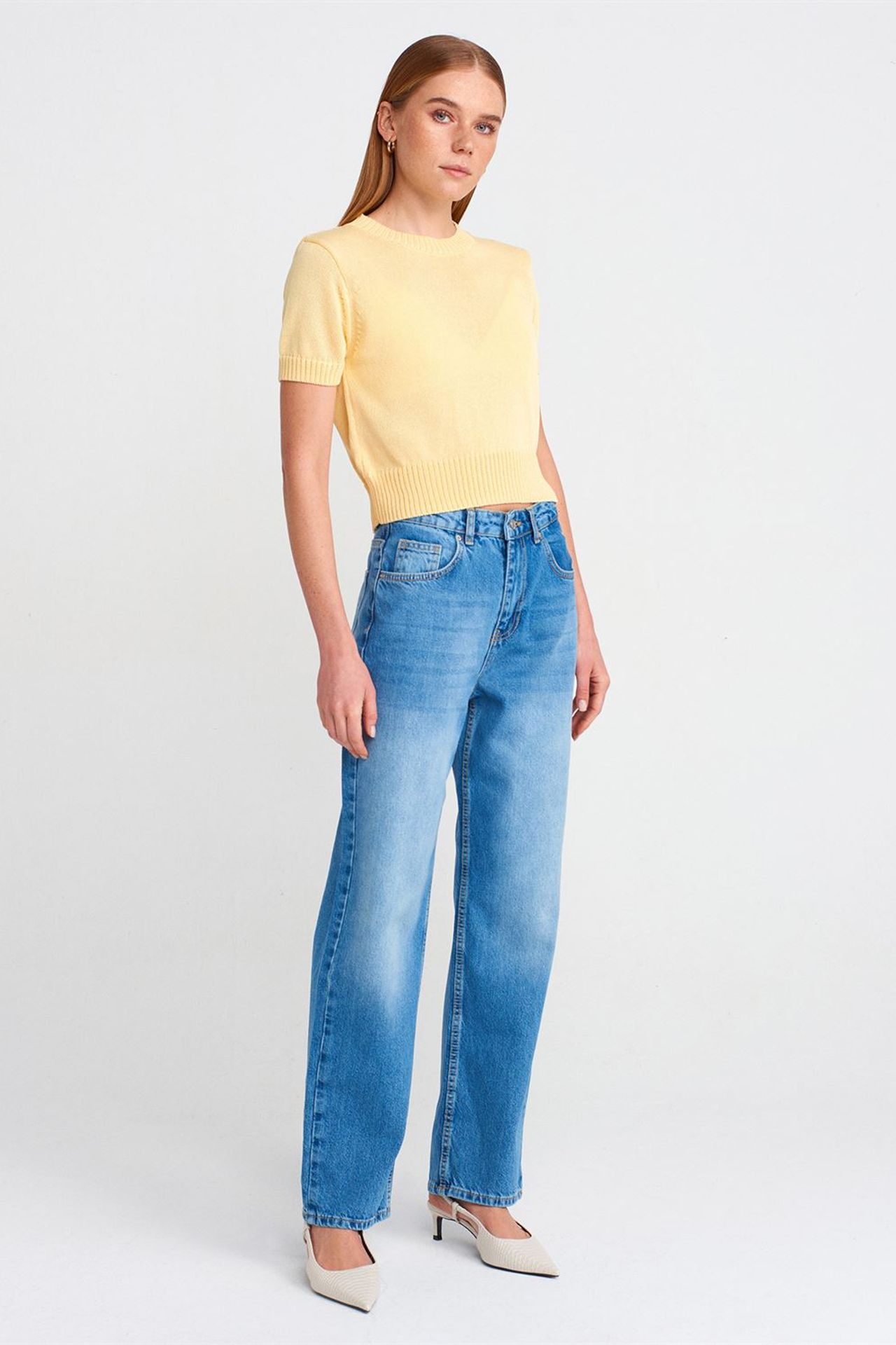 DILVIN Women's High-Waist Wide-Leg Denim Jeans 1