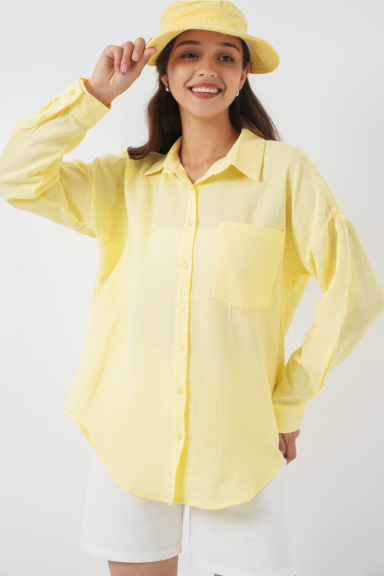 BDART Linen Blended Shirt with Button Closure