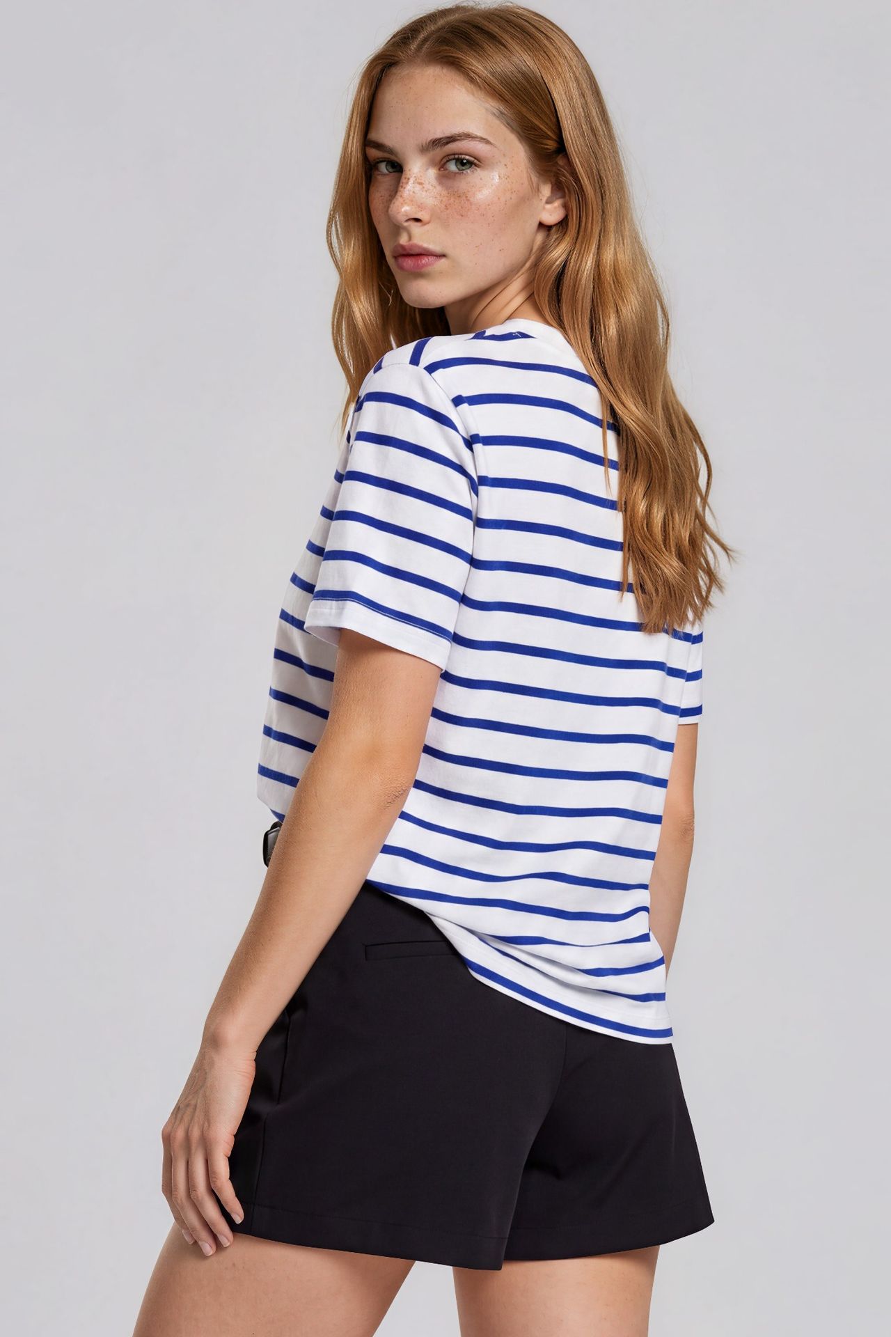 BUSEM Women's Striped Cotton Crew Neck T-Shirt 2